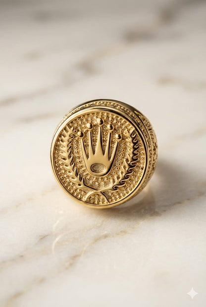 Anillo Corona- Oro Laminado