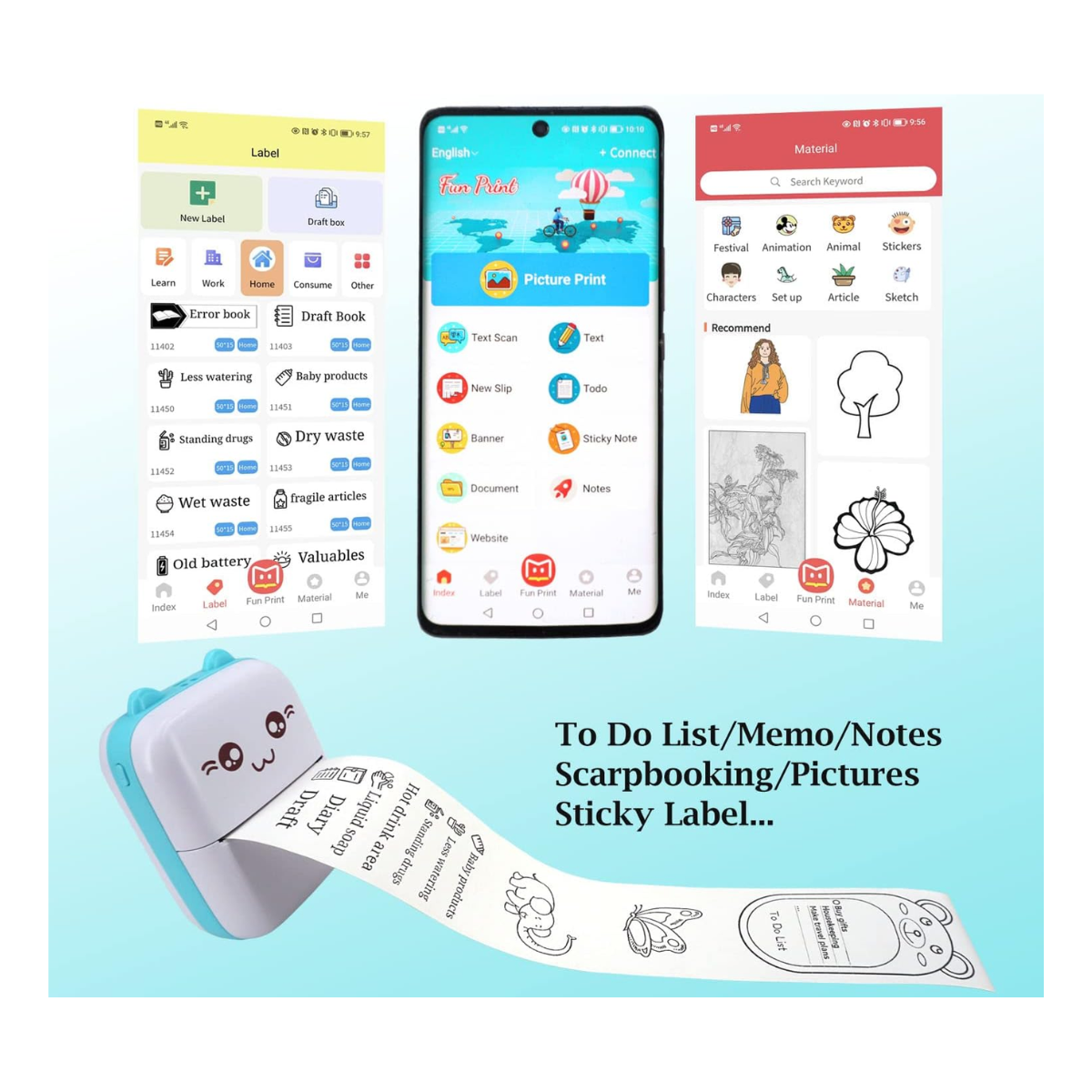 Mini Impresora Digital Gatito C9 – Portátil Bluetooth